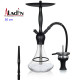 3T. 50 cm shisha ALADIN Captain Schwarz de aluminio negro con base de cristal transparente con anillo