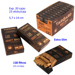 5T. 138 Filtros Precortados BIO «TG» EXTRA SLIM de Ø5,7 mm 20 cajas en expositor