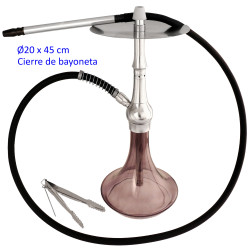 5T. 45 cm Shisha de aluminio con base de cristal