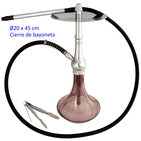 5T. 45 cm Shisha de aluminio con base de cristal