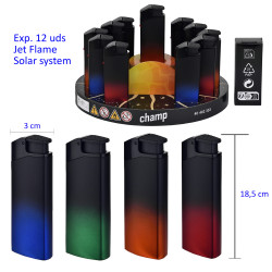 3T. Expositor con 12 encendedores jetflame «Champ» solar system