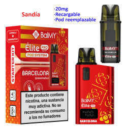 4T. BARCELONA EDITION Watermelon 20 mg. «BALMY ÉLITE PRO» Kit recargable