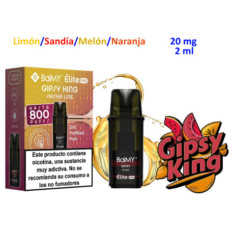 4T.  Gipsy King - Shisha Line 20 mg. «BALMY ÉLITE PRO» Pod recarga