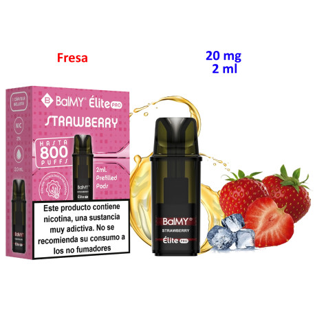 4T. Strawberry 20 mg. «BALMY ÉLITE PRO» Pod recarga