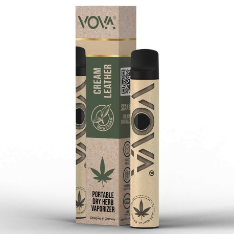 4T. Vaporizador «VOVA Volks» para hierbas en cuero crema