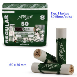 4T. Expositor con 8 bolsas de 50 filtros de carbón activo «PURIZE» Ø9 x 36 mm.  Regular Size