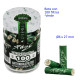 4T. Bote de cristal con 100 filtros de carbón activo «PURIZE» Ø6 x 27 mm.  Xtra Slim Size green