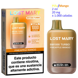4T. Pineapple Mango 20 mg. «Lost Mary BM1000 TURBO» Vaper desechable