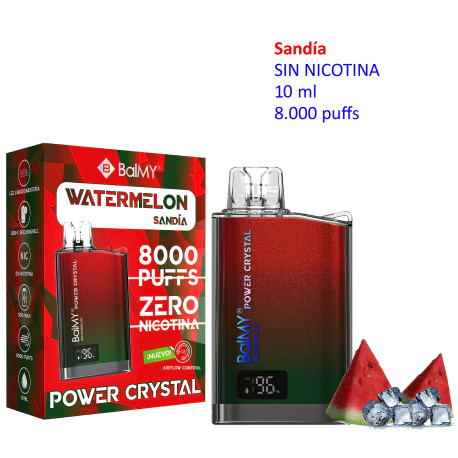 5T.  Watermelon 0 mg. «BALMY POWER CRYSTAL» Vaper desechable