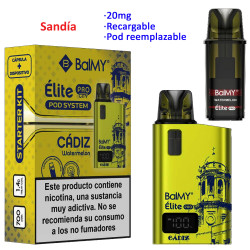 4T. CADIZ EDITION Watermelon 20 mg. «BALMY ÉLITE PRO»  Kit recargable