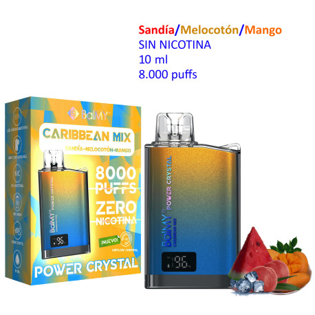 5T.  Caribbean Mix 0 mg. «BALMY POWER CRYSTAL» Vaper desechable