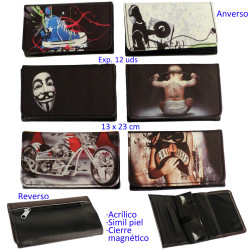 1T. Expositor con 12 bolsas para picadura de tabaco acrílicas
