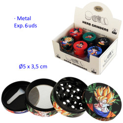 1T. Ø5 cm. Expositor con 6 grinders metal