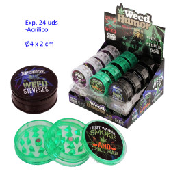 1 T. Ø4 cm. Expositor con 24 grinders acrílicos 3 partes