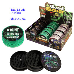 1 T. Ø6 cm. Expositor con 12 grinders acrílicos 3 partes