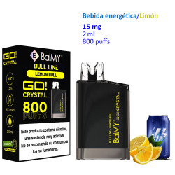 5T. Lemon Bull 15 mg. «BALMY GO CRYSTAL» Vaper desechable
