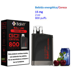 5T. Cherry Bull 15 mg. «BALMY GO CRYSTAL» Vaper desechable