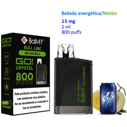 5T. Melon Bull 15 mg. «BALMY GO CRYSTAL» Vaper desechable