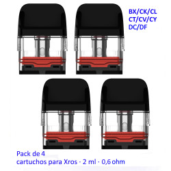 4T. Pod 0.6 ohm Xros Series Corex 2.0 2ml. Pack de 4 pcs