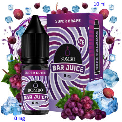 4T. 10ml 0 mg. Super Grape Ice Sales de nicotina «Bar Juice by Bombo»
