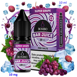 4T. 10ml 10 mg. Super Grape Ice Sales de nicotina «Bar Juice by Bombo»