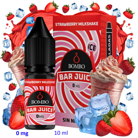 4T. 10ml 0 mg. Strawberry Milkshake Ice Sales de nicotina «Bar Juice by Bombo»