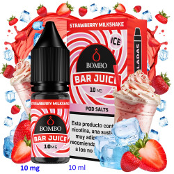 4T. 10ml 10 mg. Strawberry Milkshake Ice Sales de nicotina «Bar Juice by Bombo»