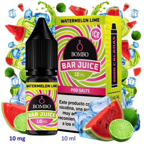 4T. 10ml 10 mg. Watermelon Lime Ice Sales de nicotina «Bar Juice by Bombo»