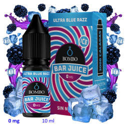 4T. 10ml 0 mg. Ultra Blue Razz Ice Sales de nicotina «Bar Juice by Bombo»
