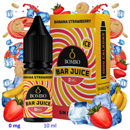4T. 10ml 0 mg. Banana Strawberry Ice Sales de nicotina «Bar Juice by Bombo»