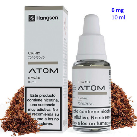 4T. e-liquid Usa Mix 6 mg. «Hangsen Atom» envase con 10 ml.