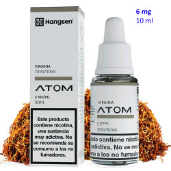4T. e-liquid Virginia  6 mg. «Hangsen Atom» envase con 10 ml.