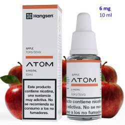 4T. e-liquid Apple 6 mg. «Hangsen Atom» envase con 10 ml.