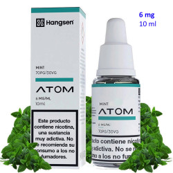 4T. e-liquid Mint 6 mg. «Hangsen Atom» envase con 10 ml.