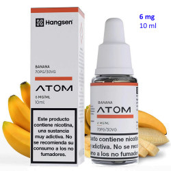 4T. e-liquid Banana 6 mg. «Hangsen Atom» envase con 10 ml.