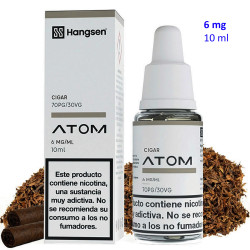 4T. e-liquid Cigar 6 mg. «Hangsen Atom» envase con 10 ml.