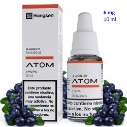 4T. e-liquid Blueberry 6 mg. «Hangsen Atom» envase con 10 ml.