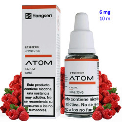 4T. e-liquid Raspberry 6 mg. «Hangsen Atom» envase con 10 ml.