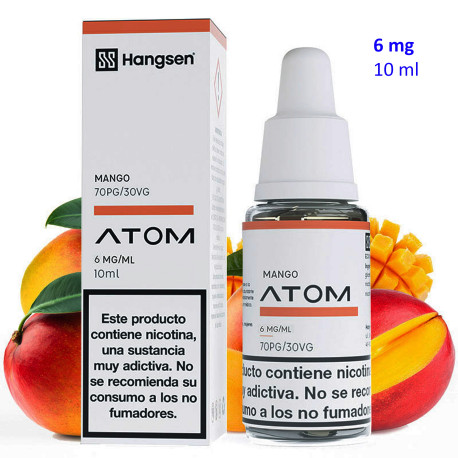 4T. e-liquid Mango 6 mg. «Hangsen Atom» envase con 10 ml.