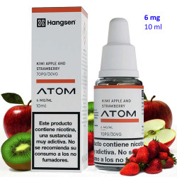4T. e-liquid Kiwi Apple and Strawberry 6 mg. «Hangsen Atom» envase con 10 ml.