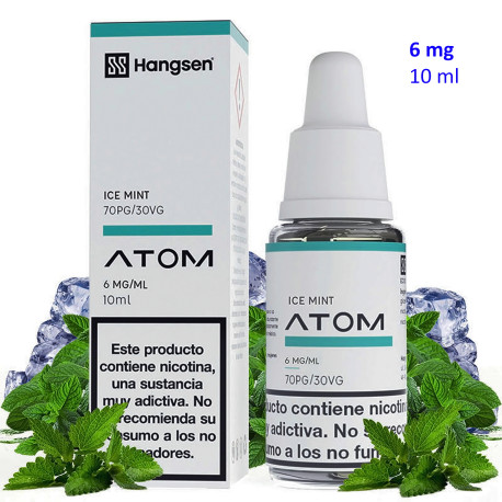 4T. e-liquid Ice Mint 6 mg. «Hangsen Atom» envase con 10 ml.