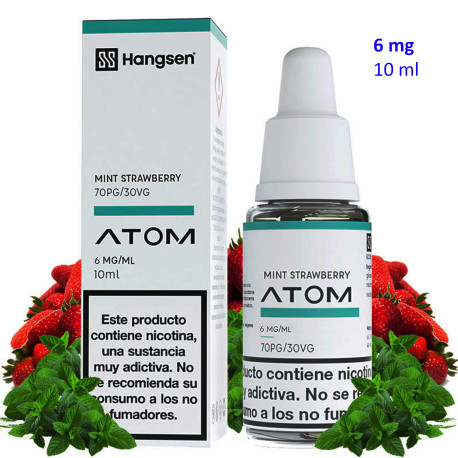 4T. e-liquid Mint Strawberry 6 mg. «Hangsen Atom» envase con 10 ml.