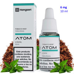 4T. e-liquid Tobacco Mint 6 mg. «Hangsen Atom» envase con 10 ml.