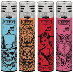 4T. Clipper «PASSION TATTOO» Expositor con 48 encendedores