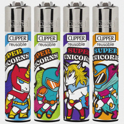 4T. Clipper «SUPER UNICORNS» Exp. 48 encendedores