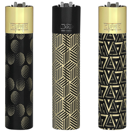 4T. «Clipper» «CHIC PATTERNS» Exp. 12 encendedores con estuche de metal
