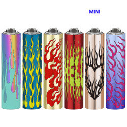 4T. «INCANDESCENT» Exp. 30 encendedores Mini Clipper con funda metal