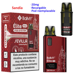 4T. Kit Watermelon 20 mg. «BALMY ÉLITE PRO» SEVILLA EDITION RED recargable