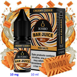4T. 10ml 10 mg. Creamy Cookie Sales de nicotina «Bar Juice by Bombo»