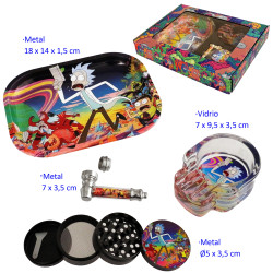 1T. Set con pipa, grinder Ø 5 cm., cenicero y bandeja